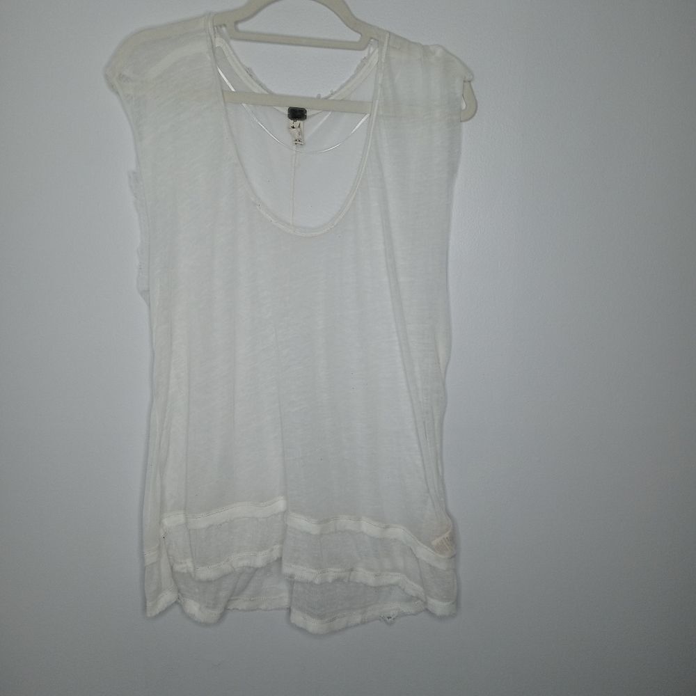 Free People white see through top